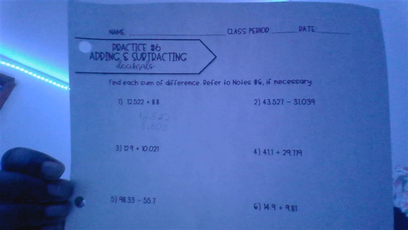 Adding and subtracting decimals (easy) get it right, (all of them) u get a 5-star-example-1