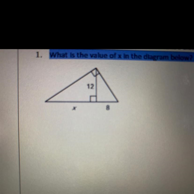 What is the value of X in the diagram below￼-example-1