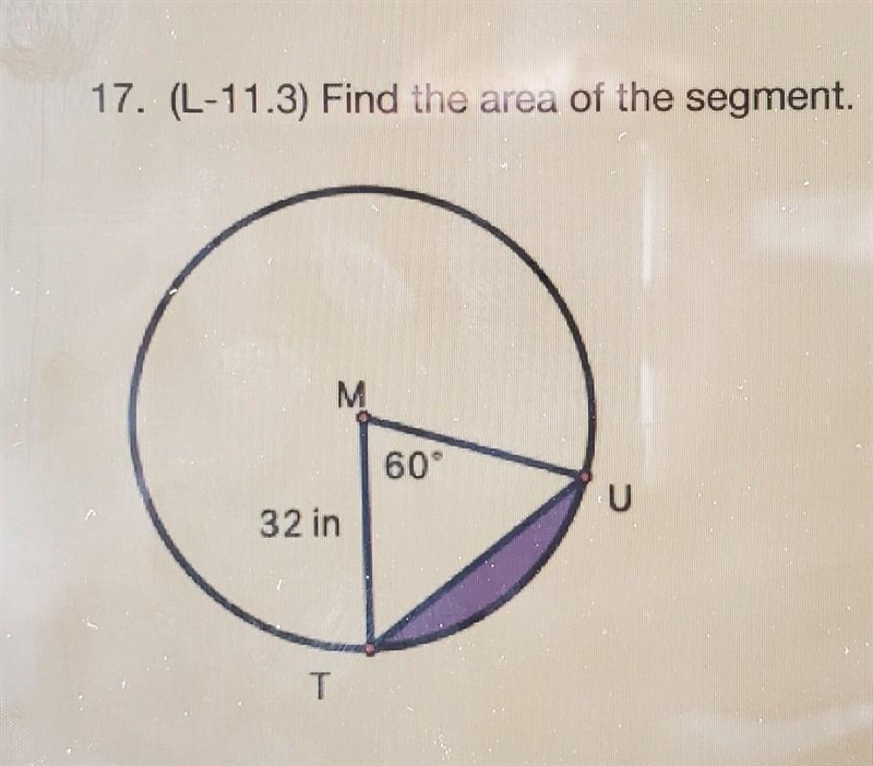 Find the area of the segment​-example-1