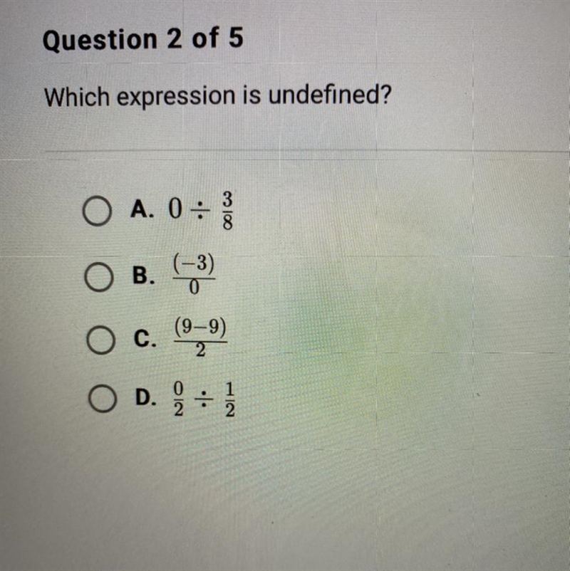 Which expression is undefined?-example-1