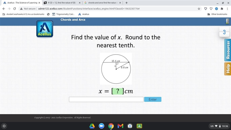 Find the value of X, round to the nearest 10th-example-1