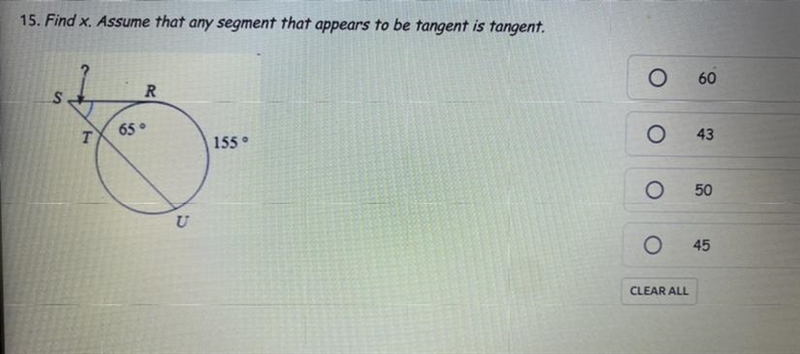 COLOR THEME ZOOM 15. Find x. Assume that any segment that appears to be tangent is-example-1