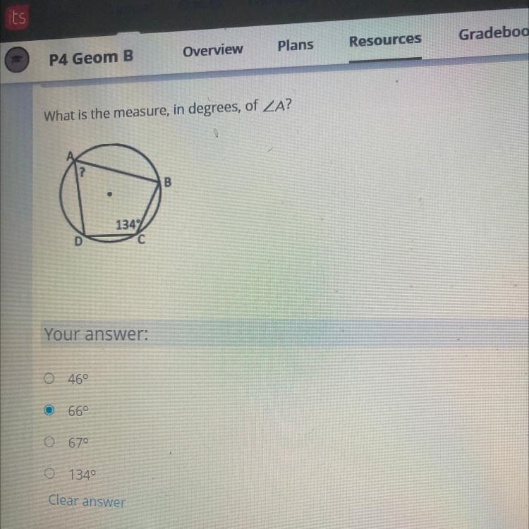 What is the measure, in degrees of A?-example-1