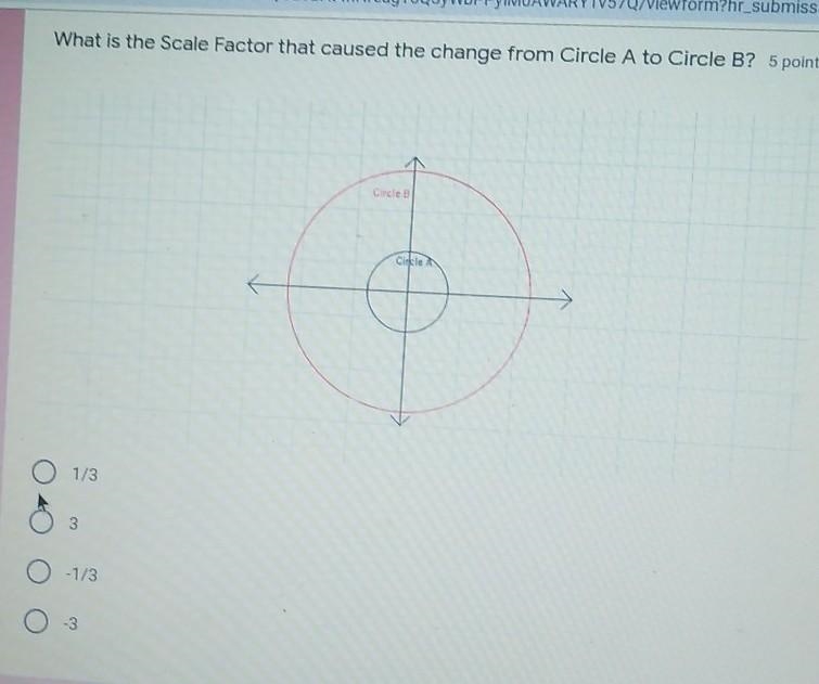 What is the scale factor that caused the change from circle A to circle b​-example-1