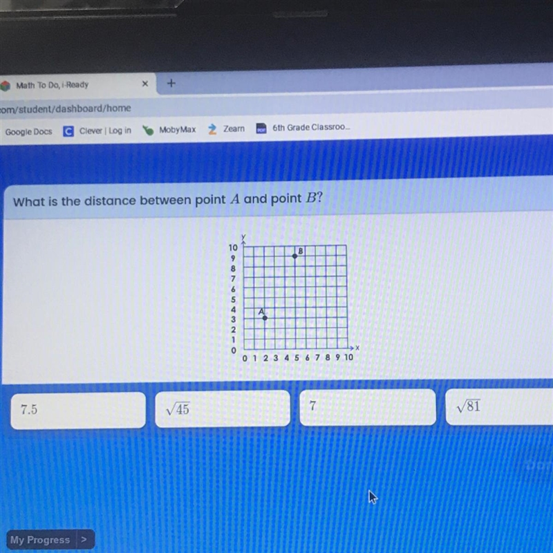 What is the distance between point A and point B-example-1