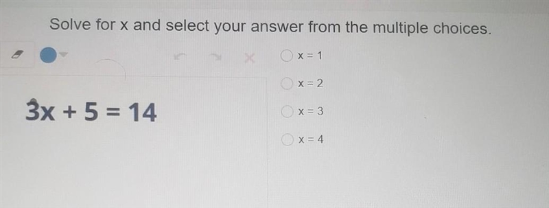 Solve for x and select your answer from the multiple choices.​-example-1