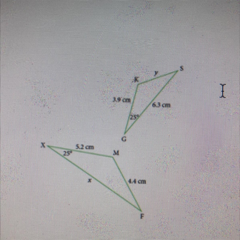 Given that these two triangles are similar: c) calculate the scale factor from the-example-1