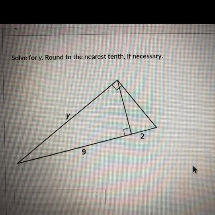 Solve for y. Round to the nearest tenth, if necessary.-example-1