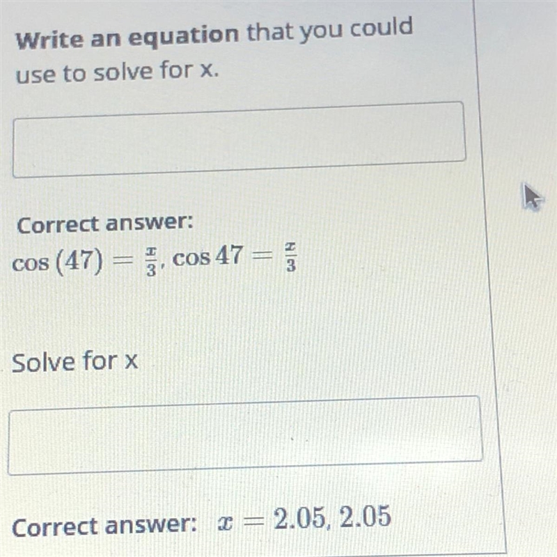 How do you get the answer x=2.05, 2.05 from this equation?-example-1