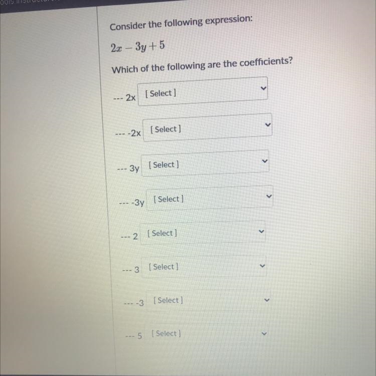 Which of the following are coefficient-example-1