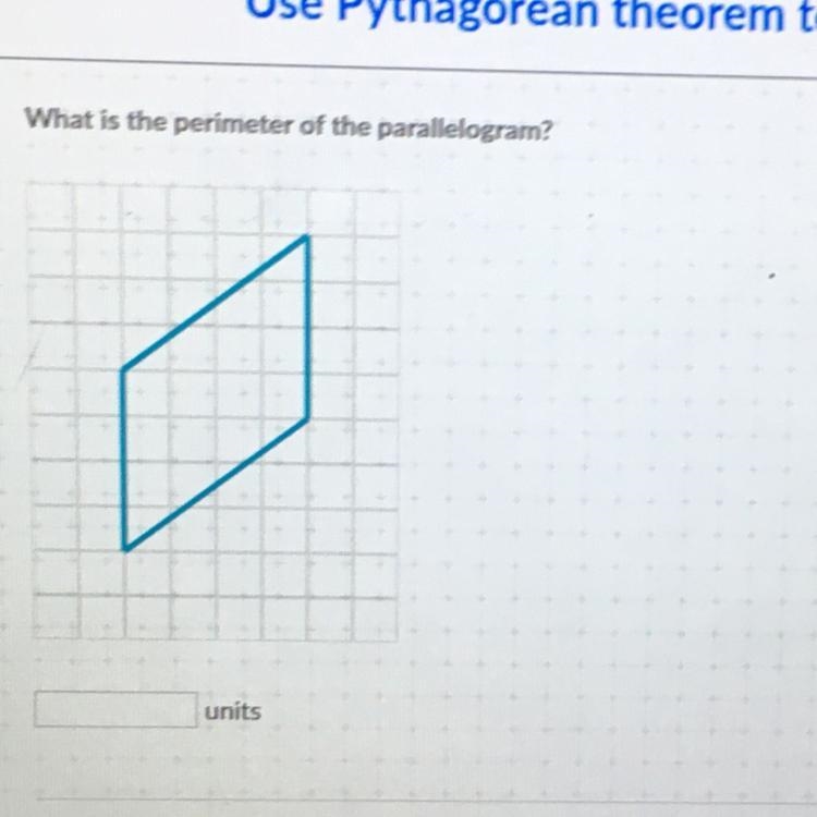 Please help! Use Pythagorean theorem to find perimeter-example-1