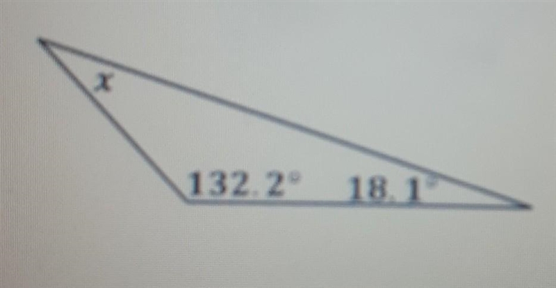 In the triangle shown below, what is the measure of x in degrees?​-example-1