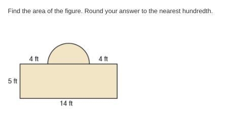 Find the area of the figure. Round your answer to the nearest hundredth. ft2 pls help-example-1