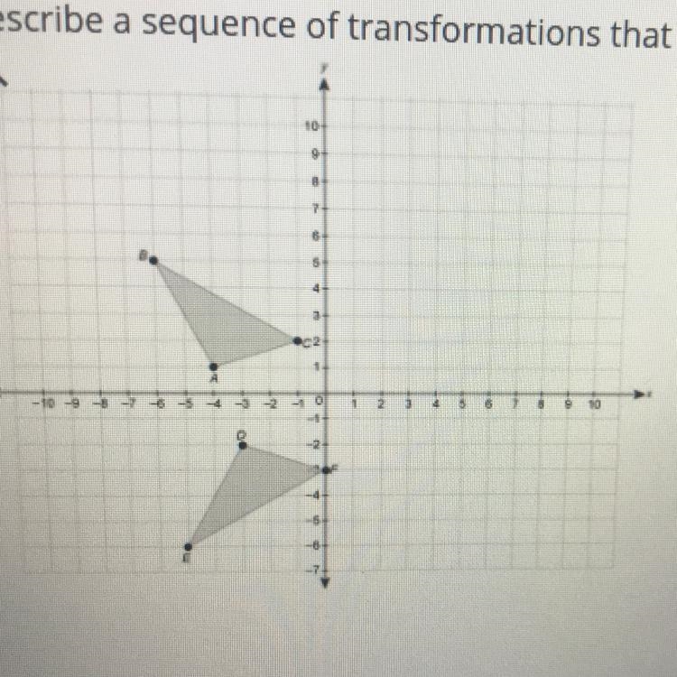 Describe a sequence of transformations that will carry ABC onto DEF.-example-1