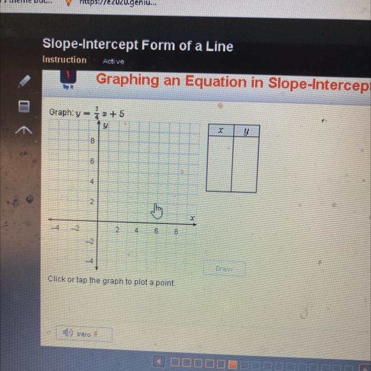 Graph: y = 3/4 x + 5-example-1