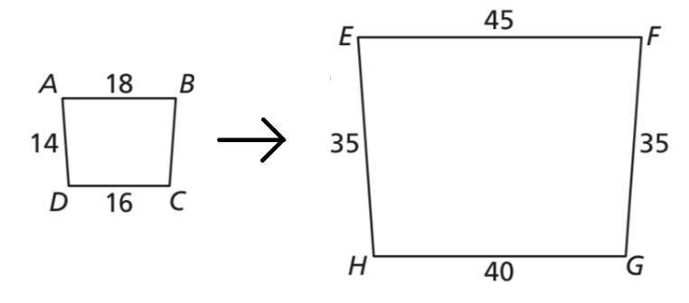 The polygons are similar. Find the scale factor from ABCD to EFGH.-example-1