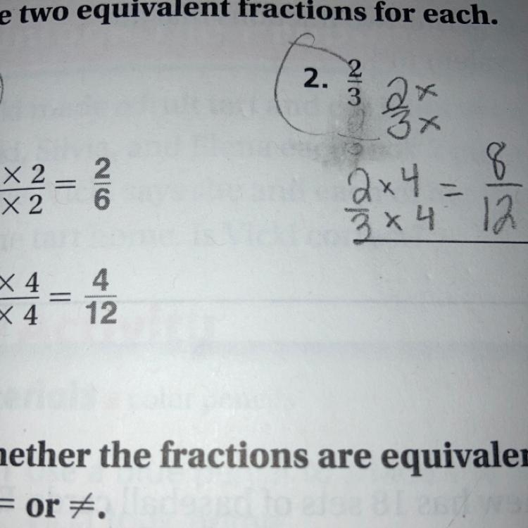 Two equivalent fractions for 2/3-example-1