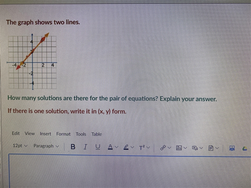 The graph shows two lines. Help Plsssss!!!-example-1