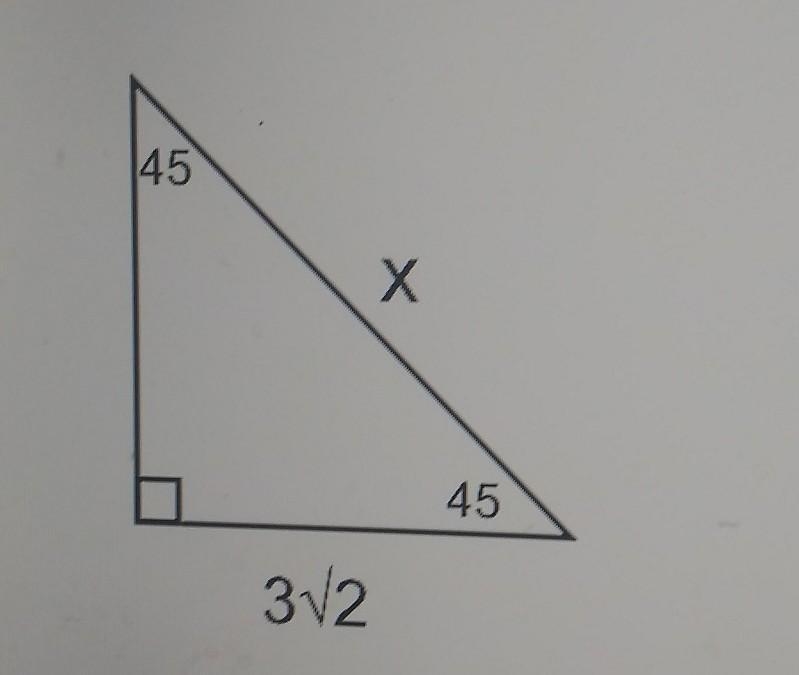 Find value of x. Leave in simplest radical form ​-example-1