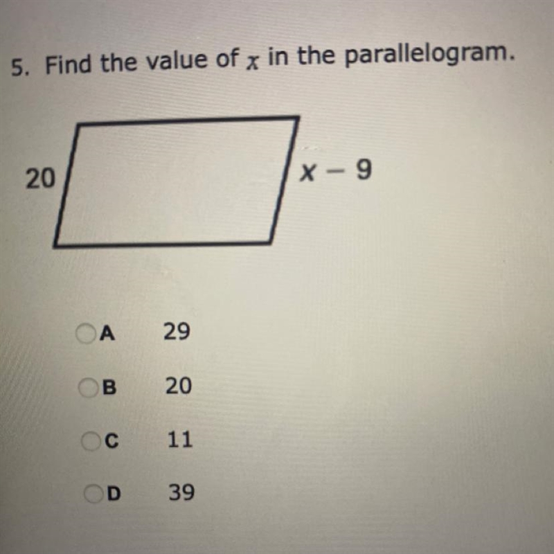 Find the value of x in the parallelogram?-example-1