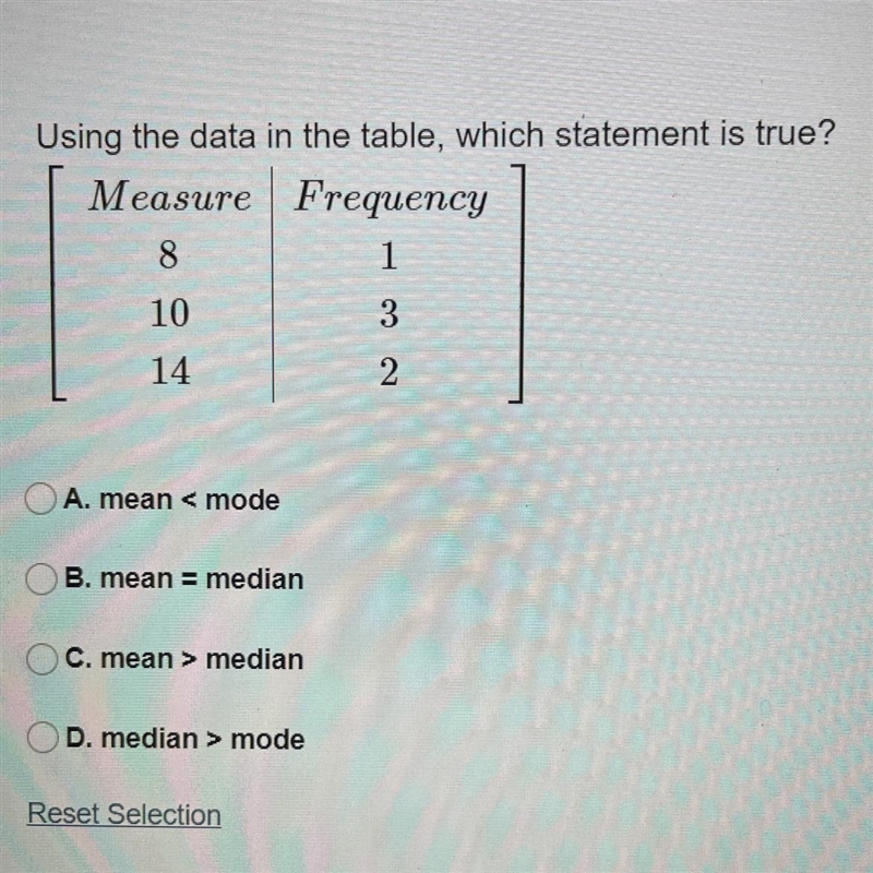 Using the data in the table, which statement is true?-example-1