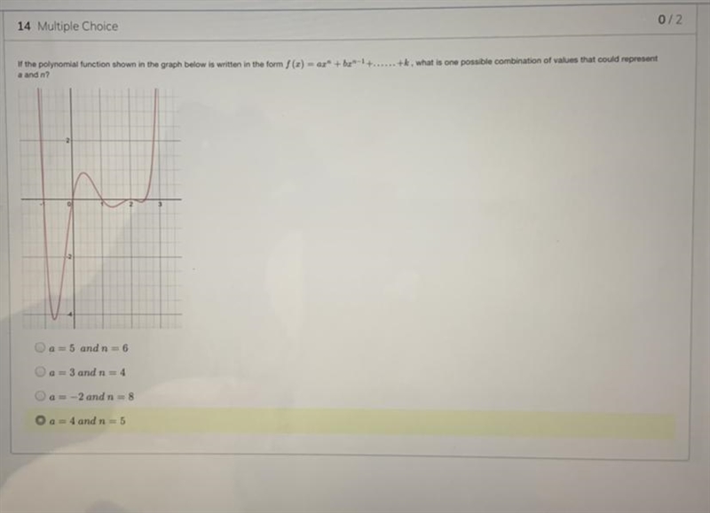 Algebra 2 (These are corrections for questions i got wrong so the highlighted answers-example-1