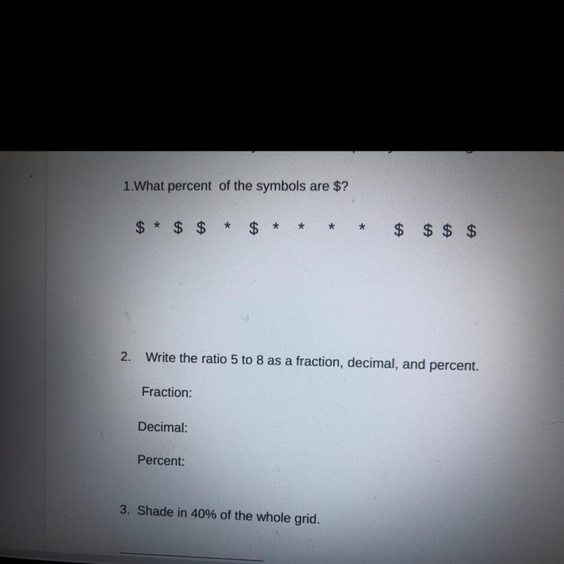 What percent of the symbols are $? $ * * $ $ * * * * * $ $ $ $ Plzzzzz help-example-1