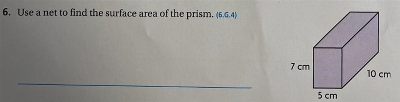 Use a net to find the surface area of the prism. 7 cm 10 cm 5 cm-example-1