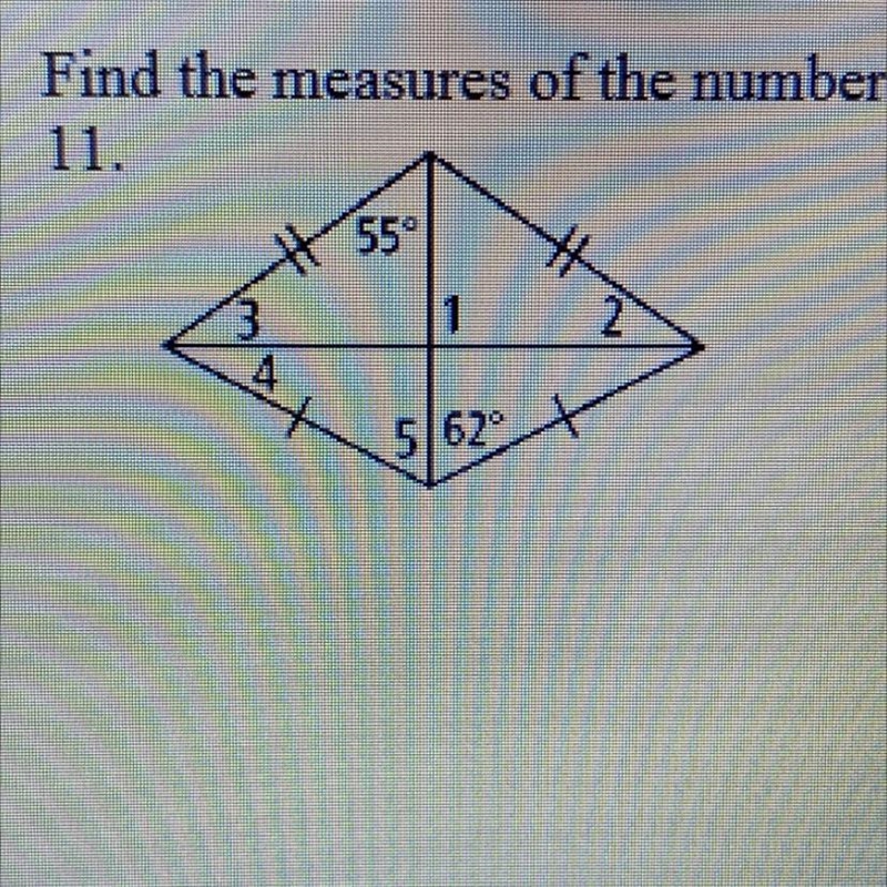 PLEASE HELPPP Find the measures of the numbered angles in each kite-example-1