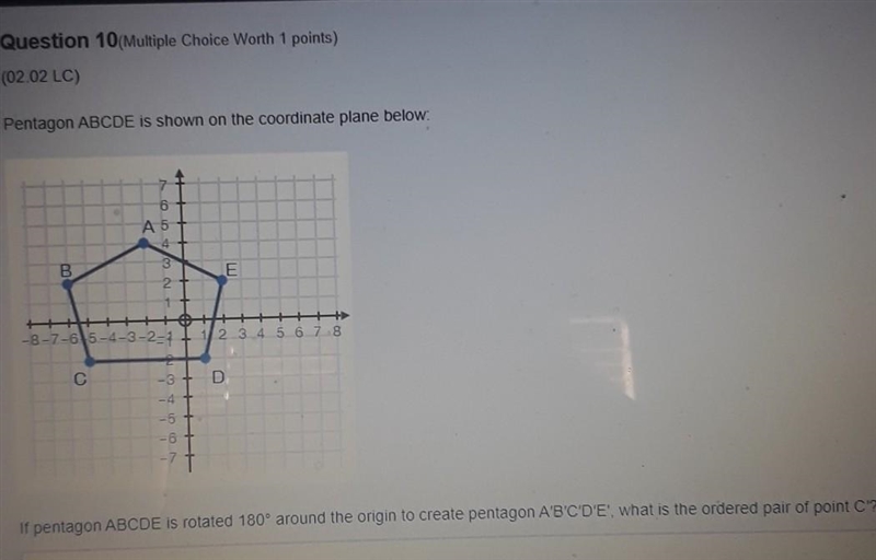 Please help answer choices A. (-5, 2) B. (5, 2) C. (2, -5) D (-2, 5)​-example-1