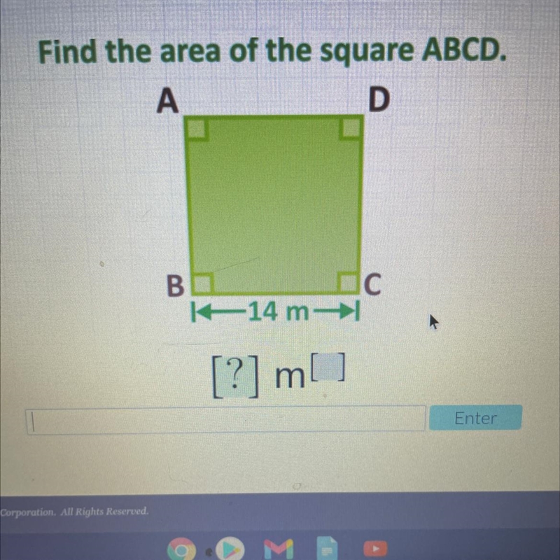 Find the area of the square ABCD.-example-1