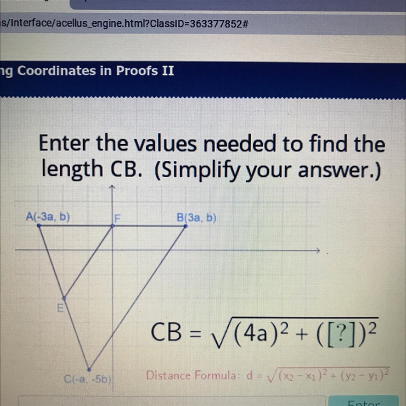 Enter the values needed to find the length CB. (Simplify your answer.)-example-1