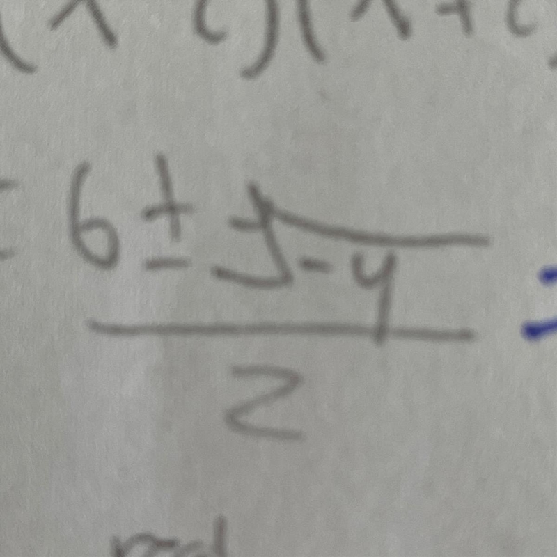 HELP ASAP. Please solve. 6 plus or minus the square root of negative 4 over 2-example-1