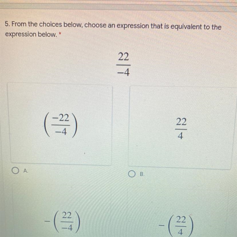 5. From the choices below, choose an expression that is equivalent to the expression-example-1