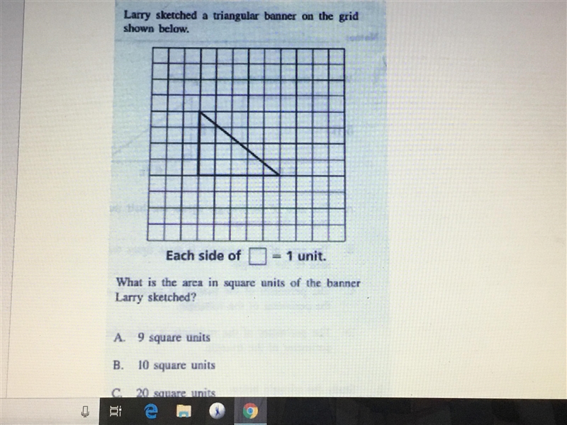 What is the area in the square units of the banner Larry sketched?-example-1