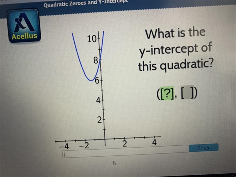 Pls pls help!!! What is the y-intercept of this quadratic?-example-1