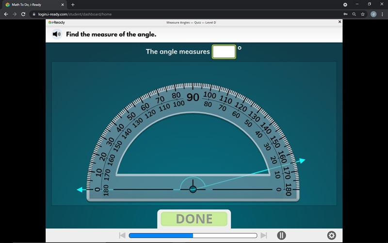 Find the measure of the angle.-example-1