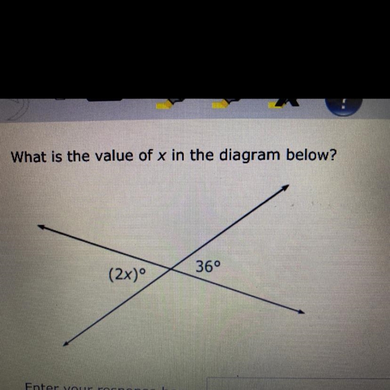 What is the value of x in the diagram below?-example-1