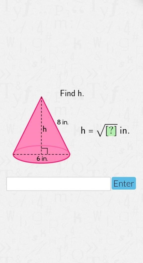 Find h of the following cone​-example-1