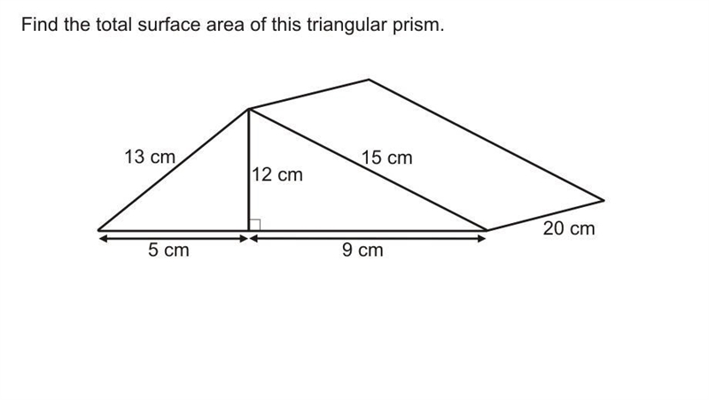 Work out the surface area of this triangular prism-example-1