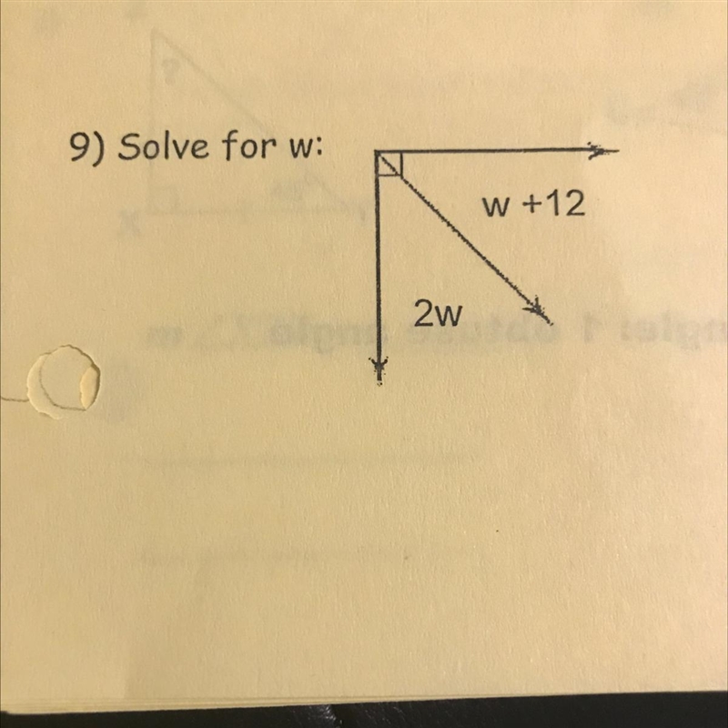 9) Solve for w: W +12 2w-example-1