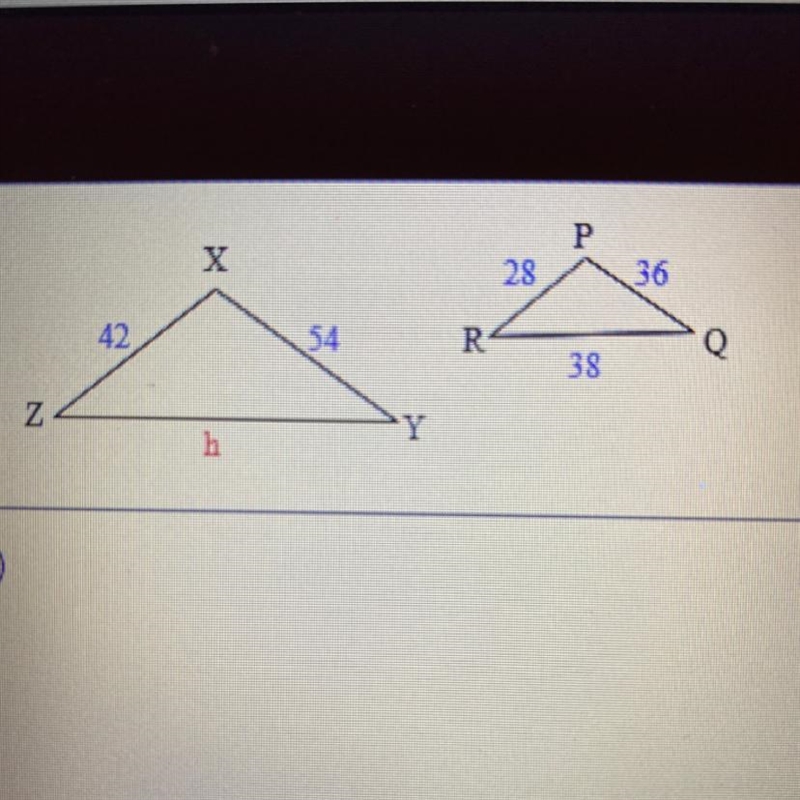 These triangles are similar. Find the missing length.-example-1