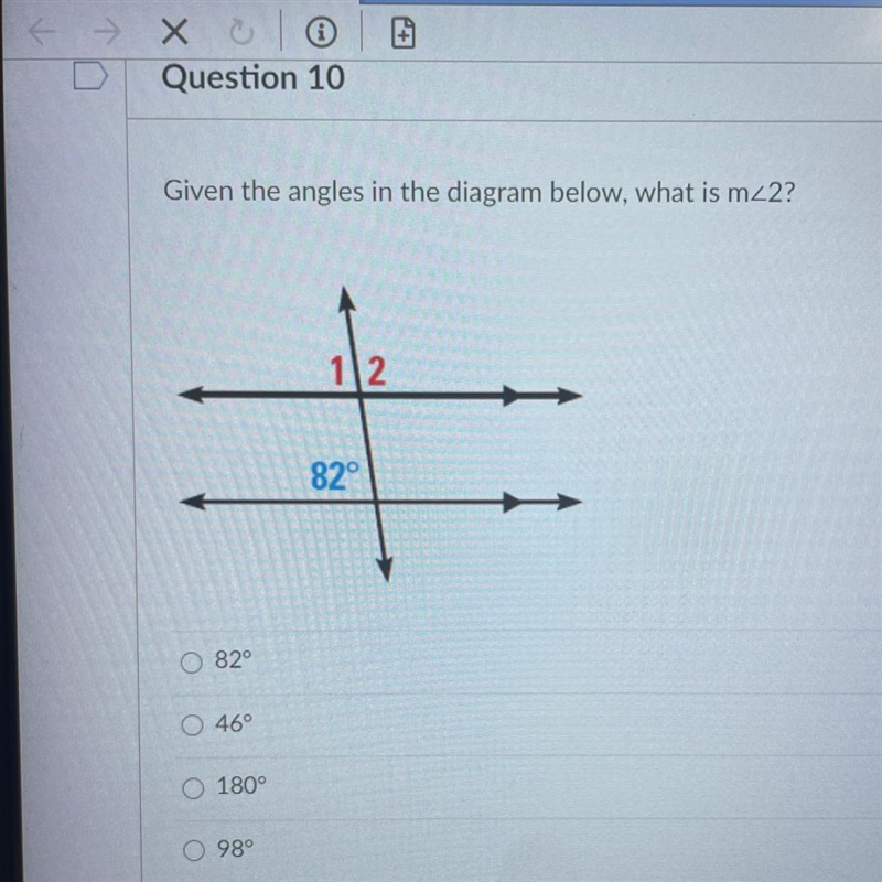 PLS HELP! Given the angles in the diagram below, what is m<2-example-1