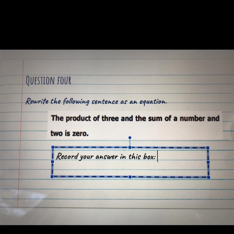 Rewrite the following sentence as an equation. The product of three and the sum of-example-1