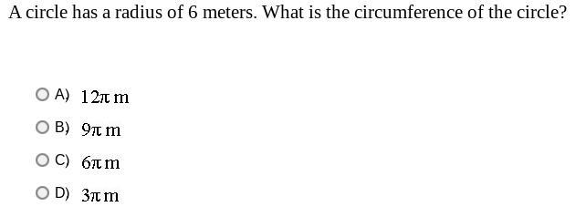 ~Uh- ~ Hey ~ can ~ someone ~ help ~ me ~ out ~ once ~ again...?~ A circle has a radius-example-1