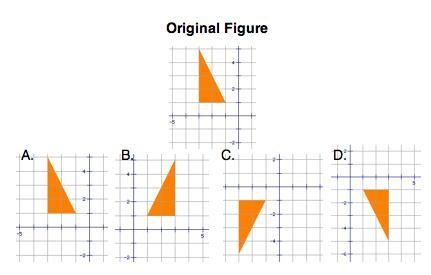 Which triangle would be congruent to the original using a reflection over the x-axis-example-1