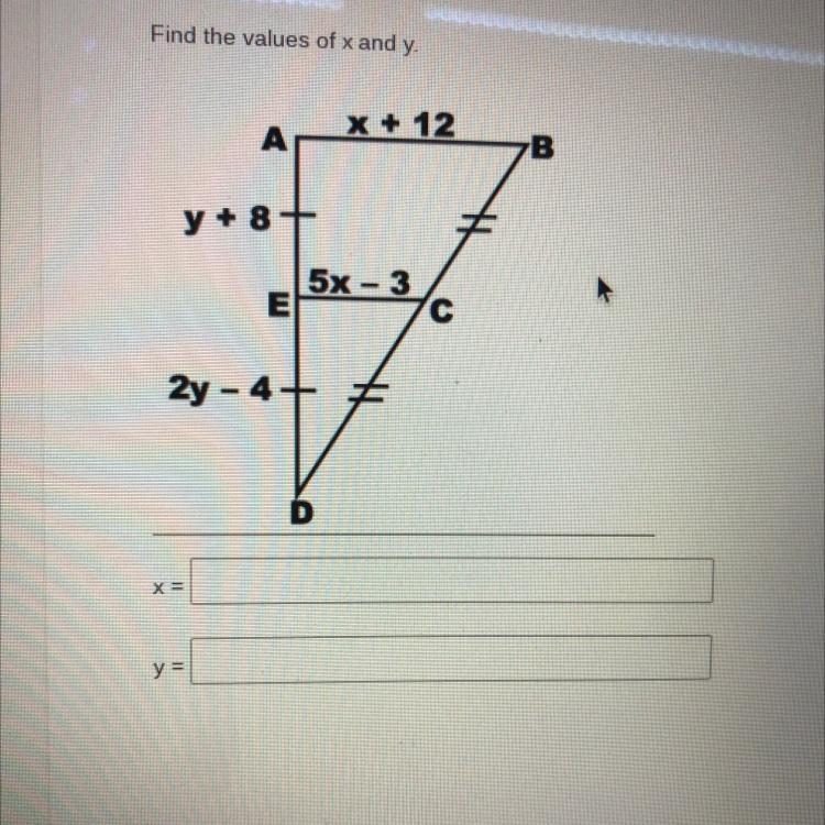 Find the values of x and y-example-1