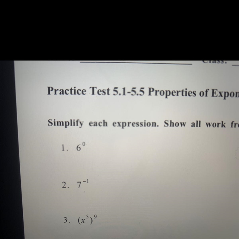 Simplify each expression. Show all work from credit.-example-1