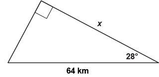 10 points! In this triangle, what is the value of x? Enter your answer, rounded to-example-1