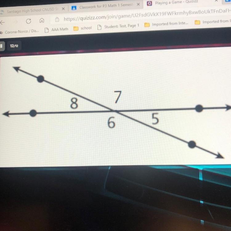 Question: which angles are vertical angles?-example-1